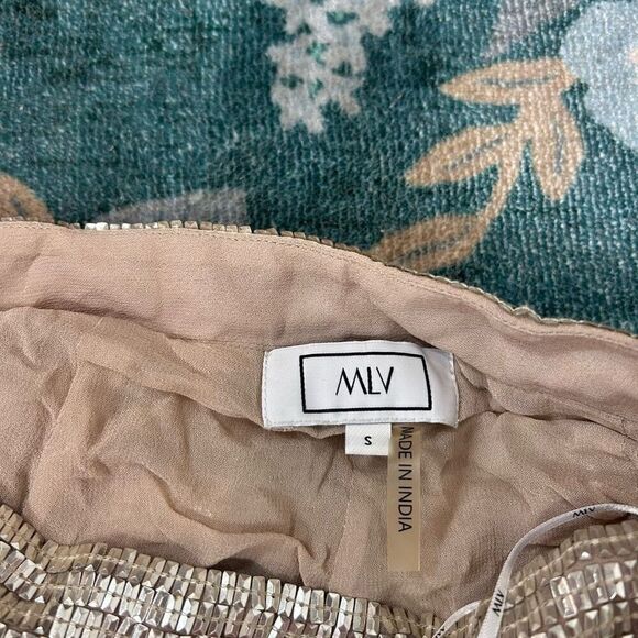 MLV Sequin Shorts Womens Silver High Waisted Sparkle Dressy Metallic Sparkle XS - Picture 3 of 15